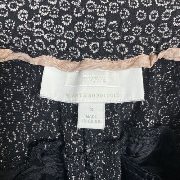 Anthropologie Ett Twa Track-Striped Joggers pants Flower Printed Black Small - Picture 9 of 11